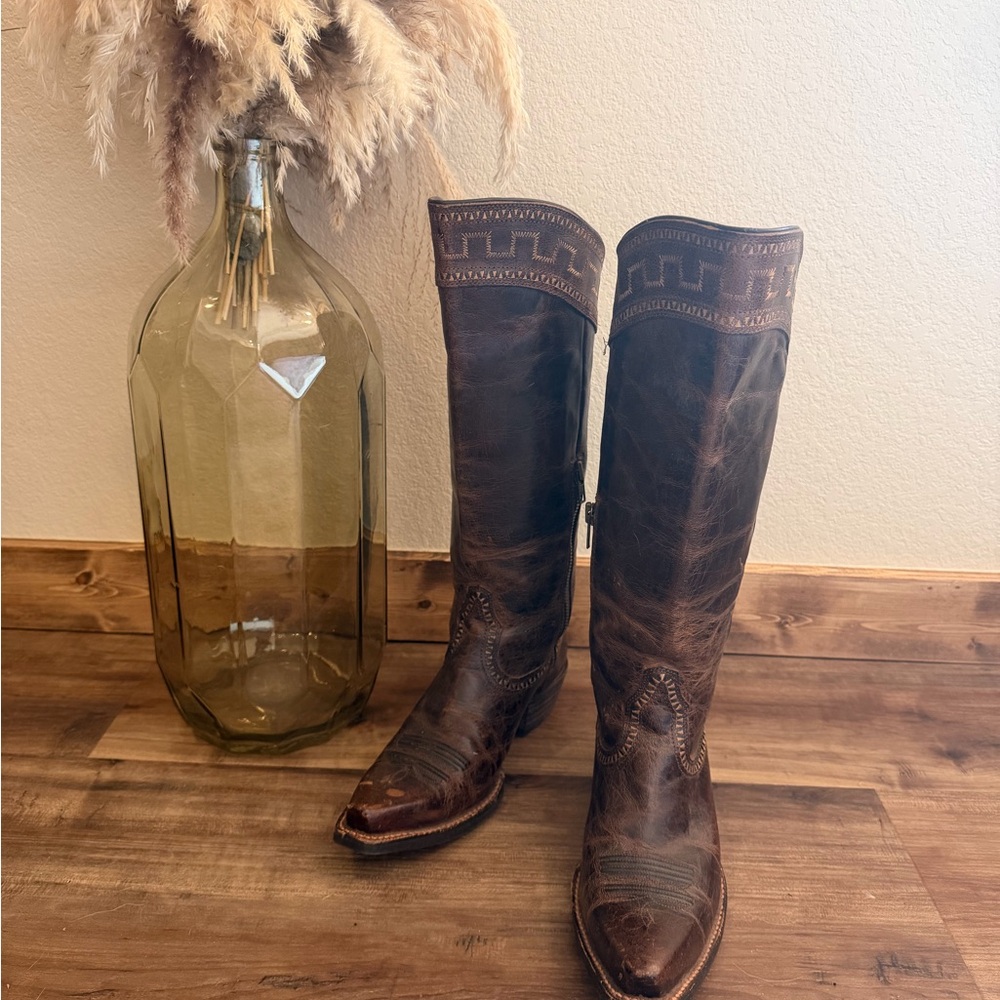 Ariat Brown Leather Western Boot Interior